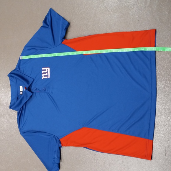 NFL TEAM APPAREL, NY GIANTS, BLUE AND RED SHORTSLEEVE POLO SHIRT - Picture 6 of 10